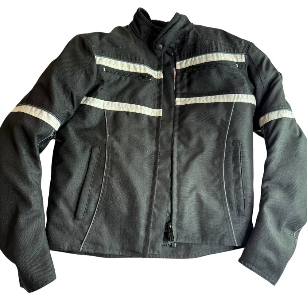 BILT Women's Mortorcycle Jacket Coat, Black Size XS.  Zippers.  Full Zipper